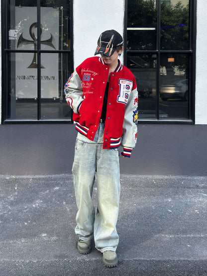 Heavyweight Embroidery Baseball Jacket WN23014