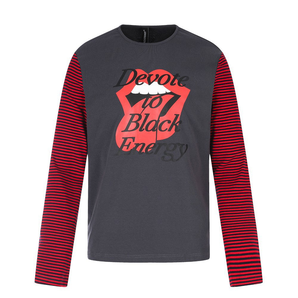 Stripe Graphic Print Long Sleeve T-Shirt WN27798