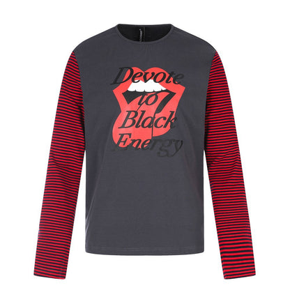 Stripe Graphic Print Long Sleeve T-Shirt WN27798
