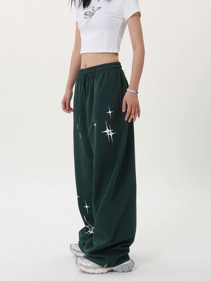 Graphic Print Wide Leg Sweatpants WN17194