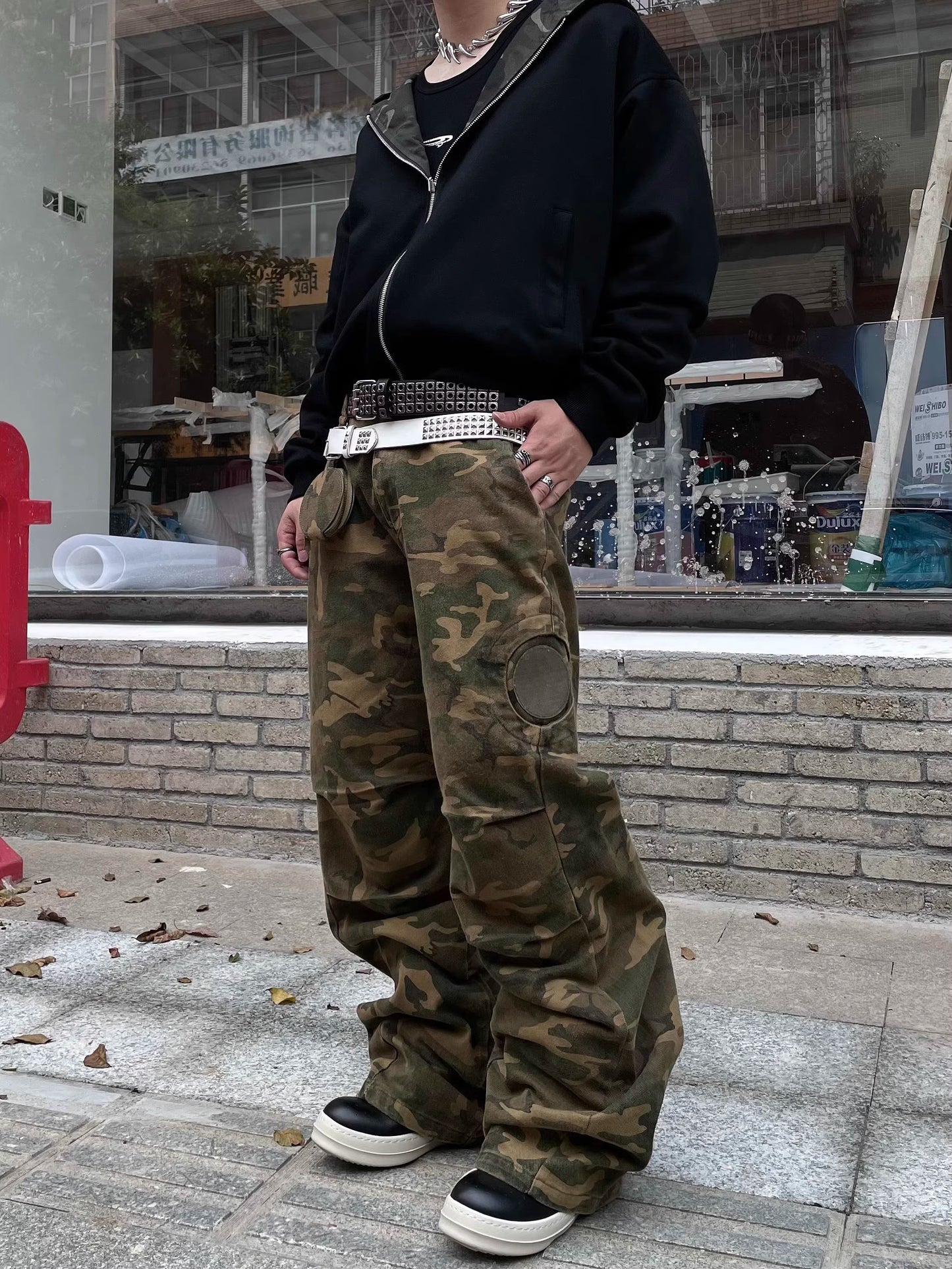 Camouflage Straight Cargo Pants WN9002