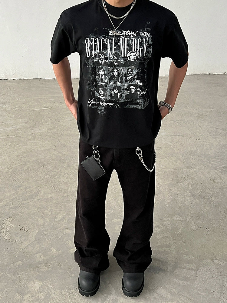 Portrait Print Oversize Short Sleeve T-Shirt WN19565