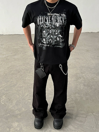 Portrait Print Oversize Short Sleeve T-Shirt WN19565