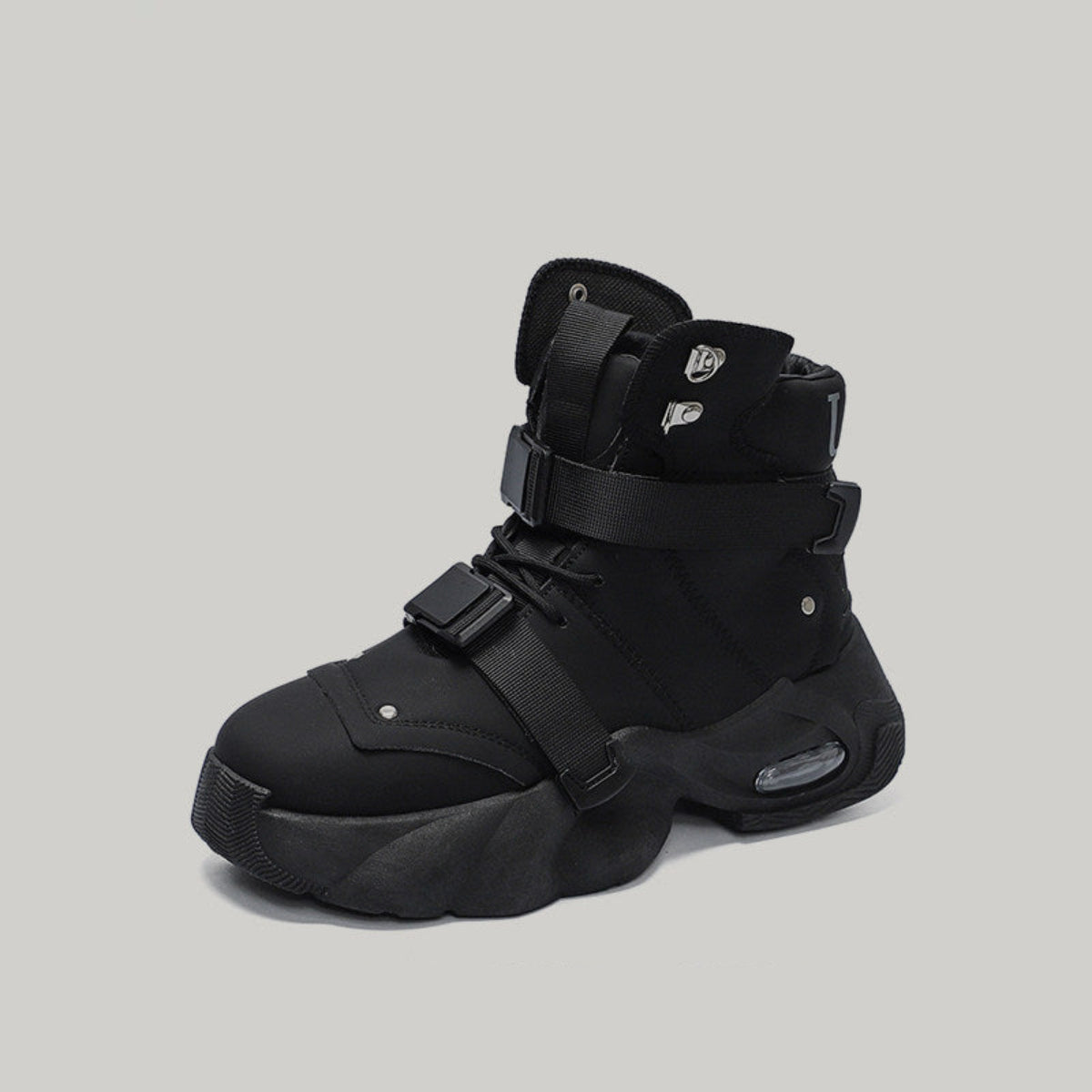 High-Top Platform Buckle Strap Sneaker Boots WN23491