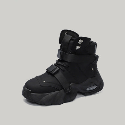 High-Top Platform Buckle Strap Sneaker Boots WN23491