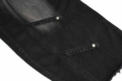 Gradient Deconstruction Raw-Hem Wide Leg Denim Jeans WN27918