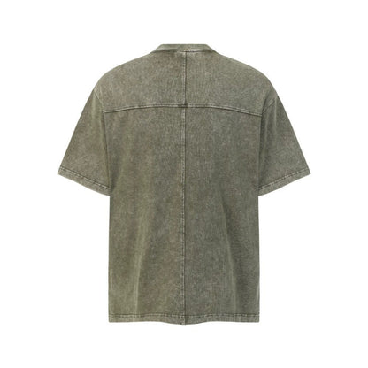 Heavyweight Washed Metal Stud Deconstructed Short Sleeve T-Shirt WN27896