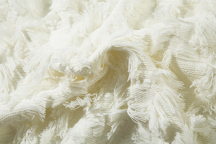 Fringe Detail Oversize Knit Cardigan WN11420