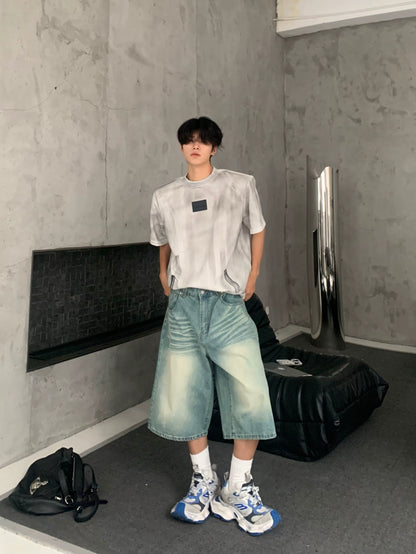 Deconstructed Metal Zipper Design Short Sleeve T-Shirt WN19780