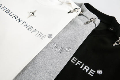 Metal Charm Design Oversize Short Sleeve T-Shirt WN14075