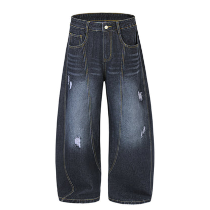 Gebogene Denim-Jeans mit Breitbein WN11571