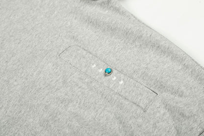 Turquoise Stone Zipper Hoodie WN25932