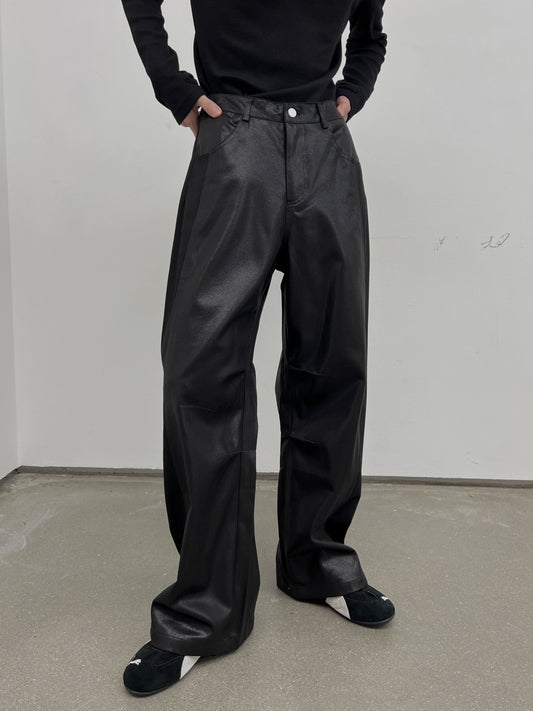 Shiny Straight Trousers WN10802