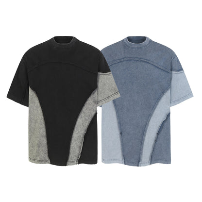 Cotton Wash Raw Edge Oversize Short Sleeve T-Shirt WN25576