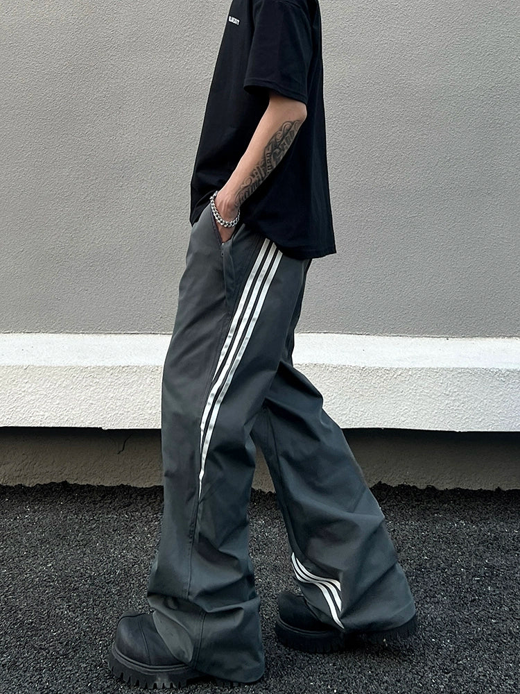 Stripe Patchwork Flare Sporty Pants WN19525