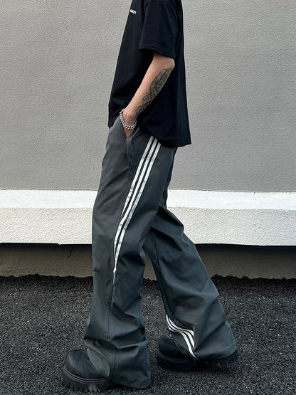 Stripe Patchwork Flare Sporty Pants WN19525