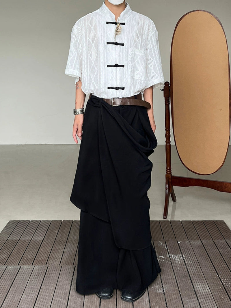 Irregular Patchwork Wide Leg Trousers WN20024