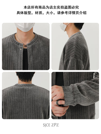 Collarless Knit Cardigan WN21270