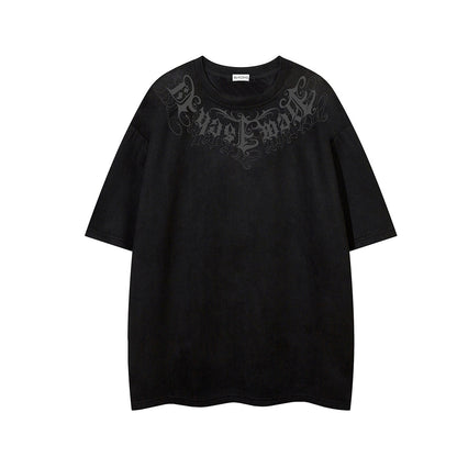 Suede Graphic Print Short Sleeve T-Shirt WN25721