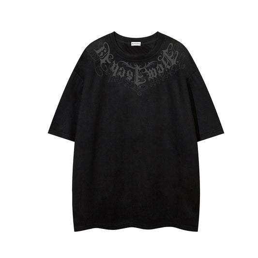 Suede Graphic Print Short Sleeve T-Shirt WN25721