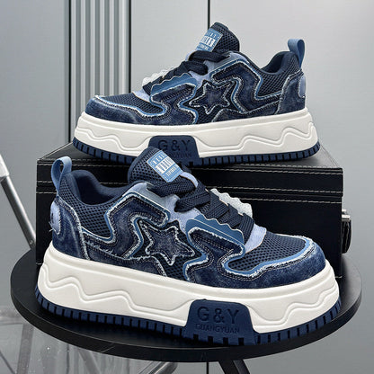 Platform Mesh Chunky Lace-Up Sneakers WN24819
