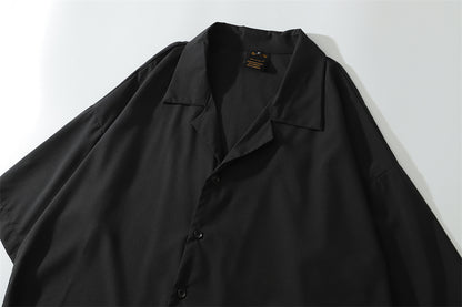 Oversize Plain Open Collar Shirt WN16202