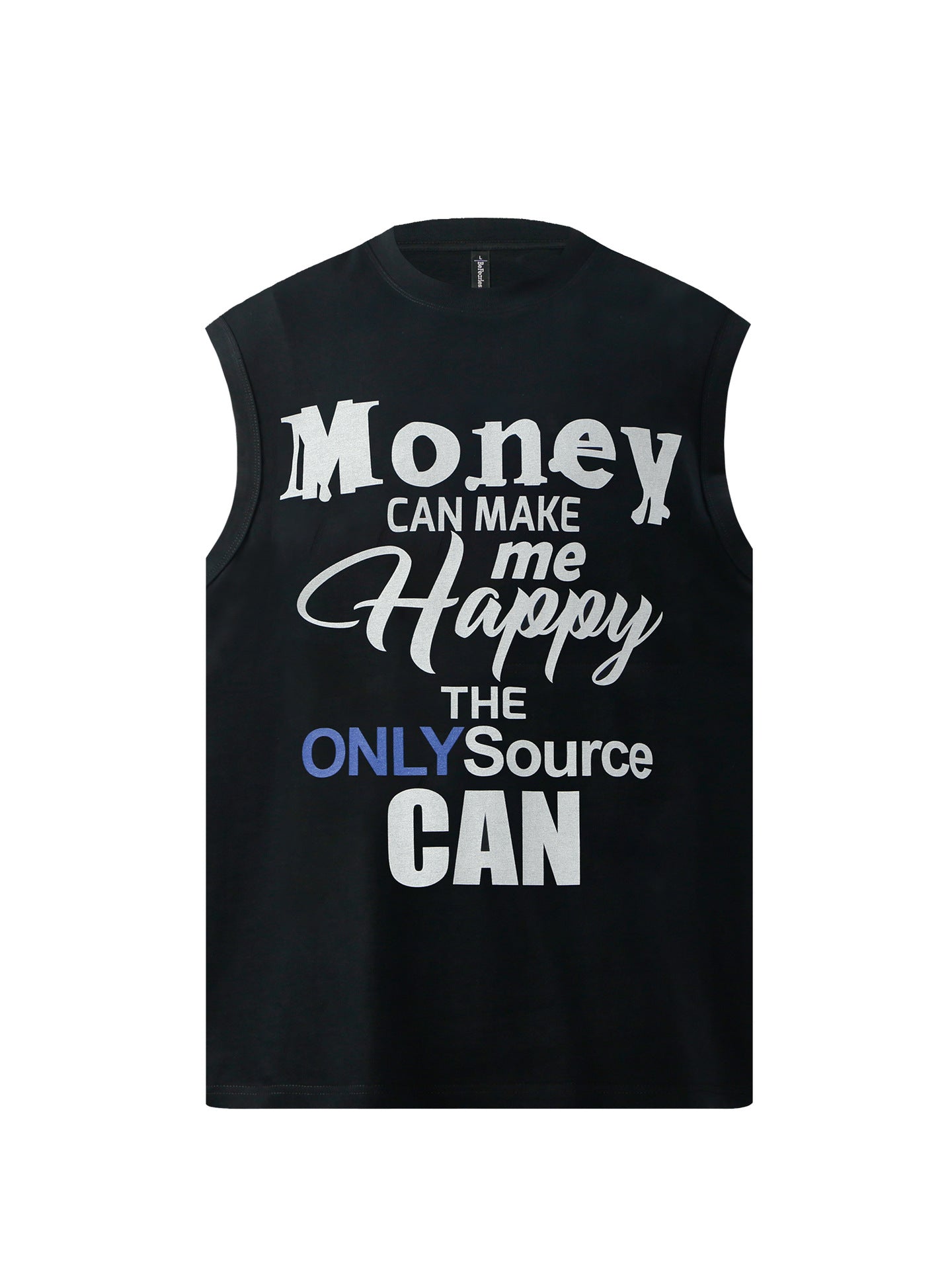 Letter Print Oversize Sleeveless T-Shirt WN26340