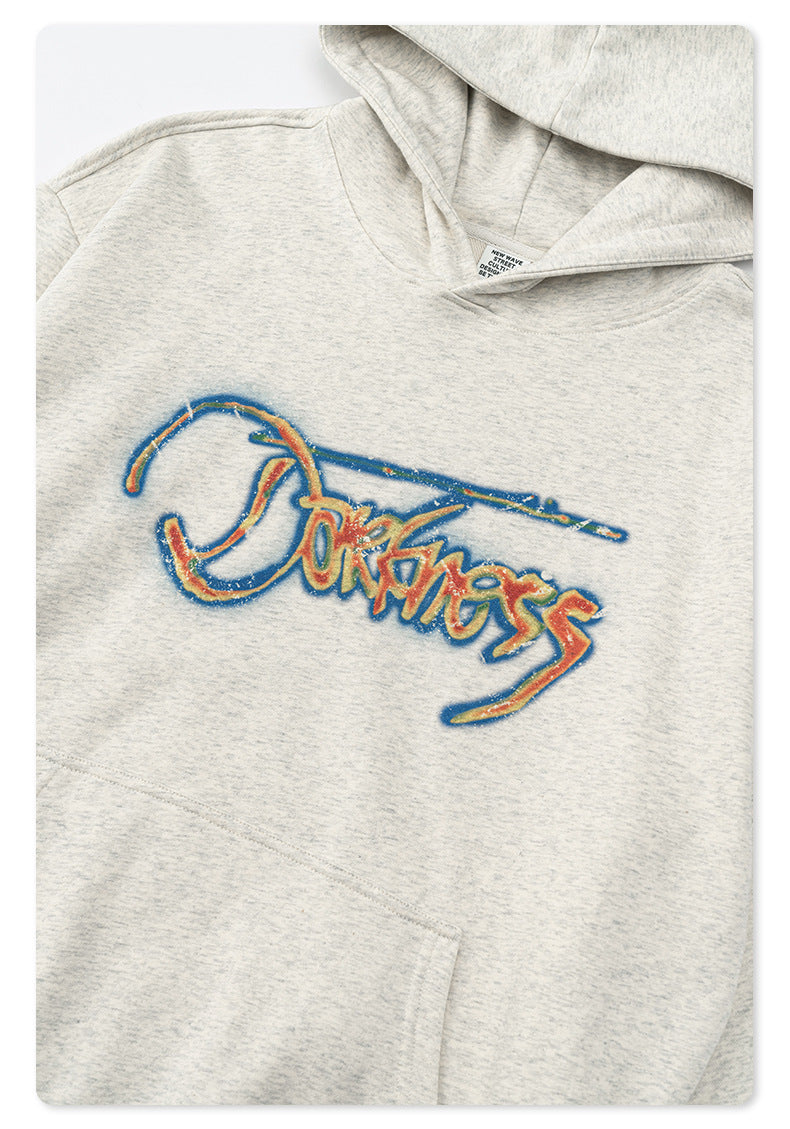 Oversize Print Pullover Hoodie WN9948