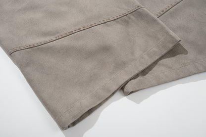 Washed Paint Studs Detail Wide Leg Pants WN25436