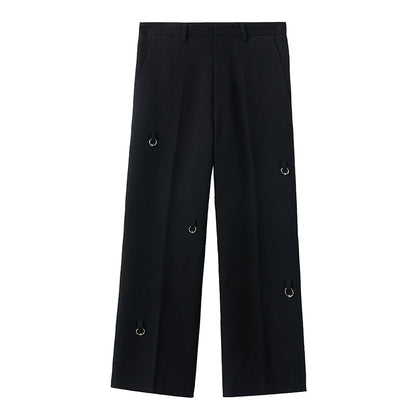 WN27109 Dream Band AW2024 Fall/Winter Punk Straight Round Button Trousers Men's Formal Business Slim Fit Trousers WN27109