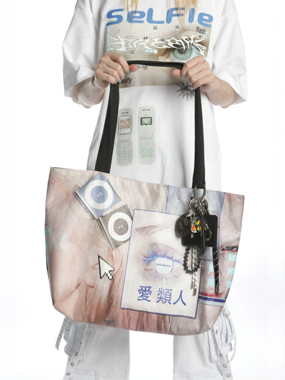 Graphic Print Tote Bag WN22248