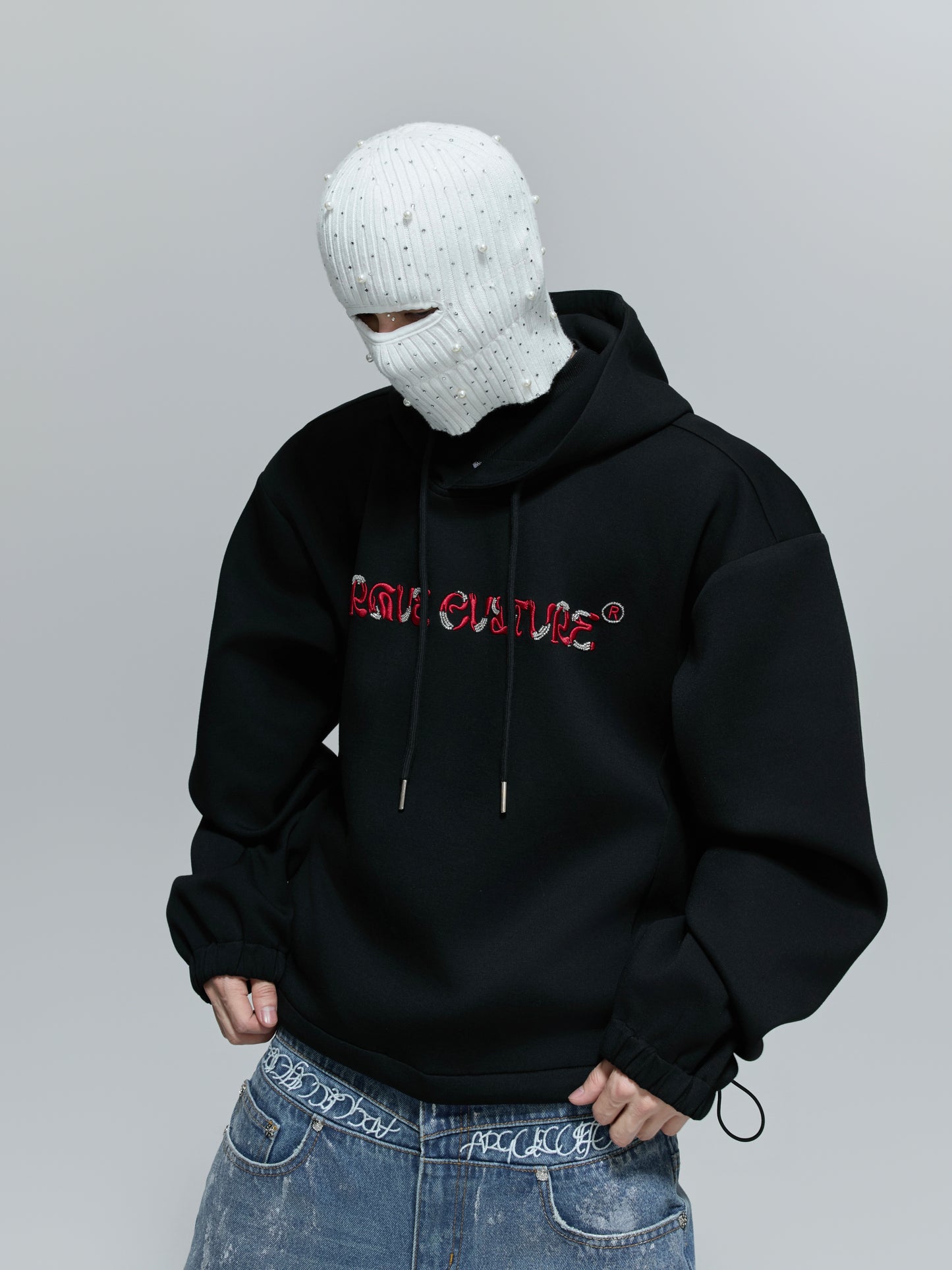 Sequin Pearl Knit Furry Hat WN21710