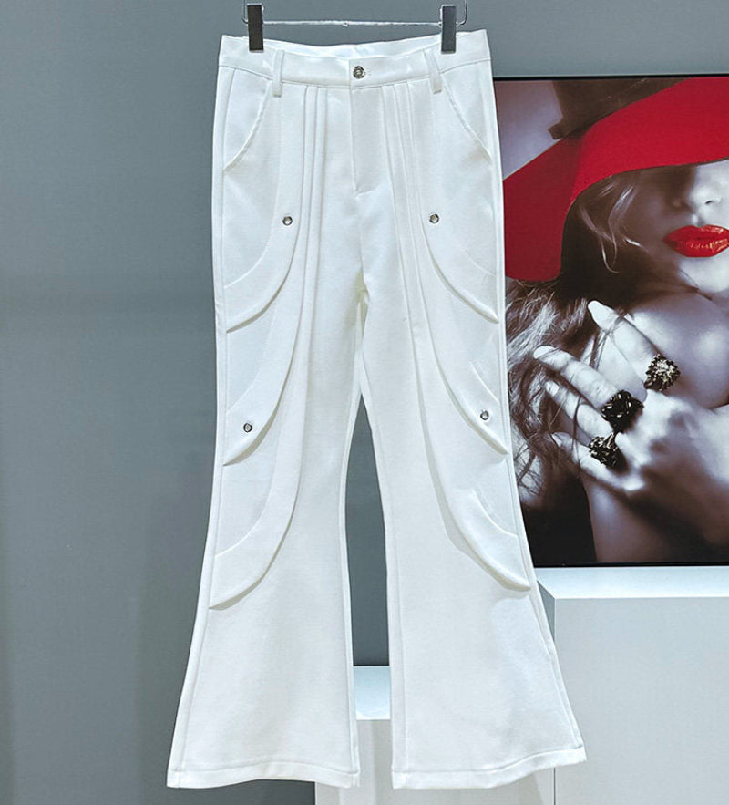 Deconstructed Heavyweight Wide Leg Flare Trousers WN23952