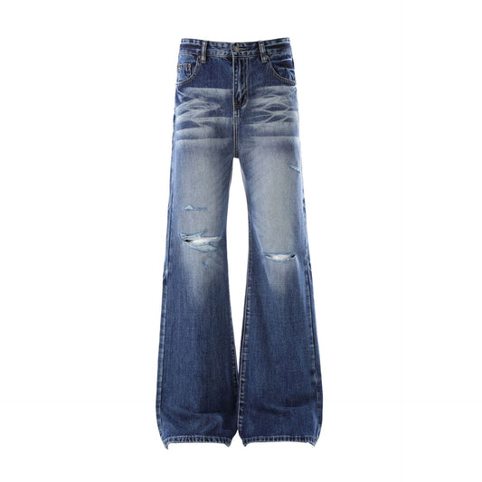 Washed Damage Flare Denim Jeans WN26095