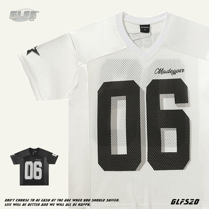 Mesh Sporty Letter Short Sleeve T-Shirt WN26436