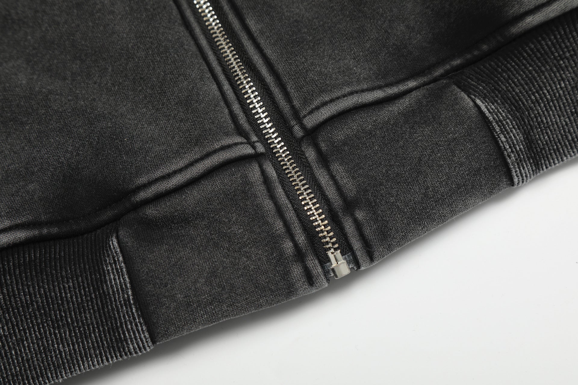 Washed Patch Logo Print Zipper Hoodie WN25763 – WONDER NOAH
