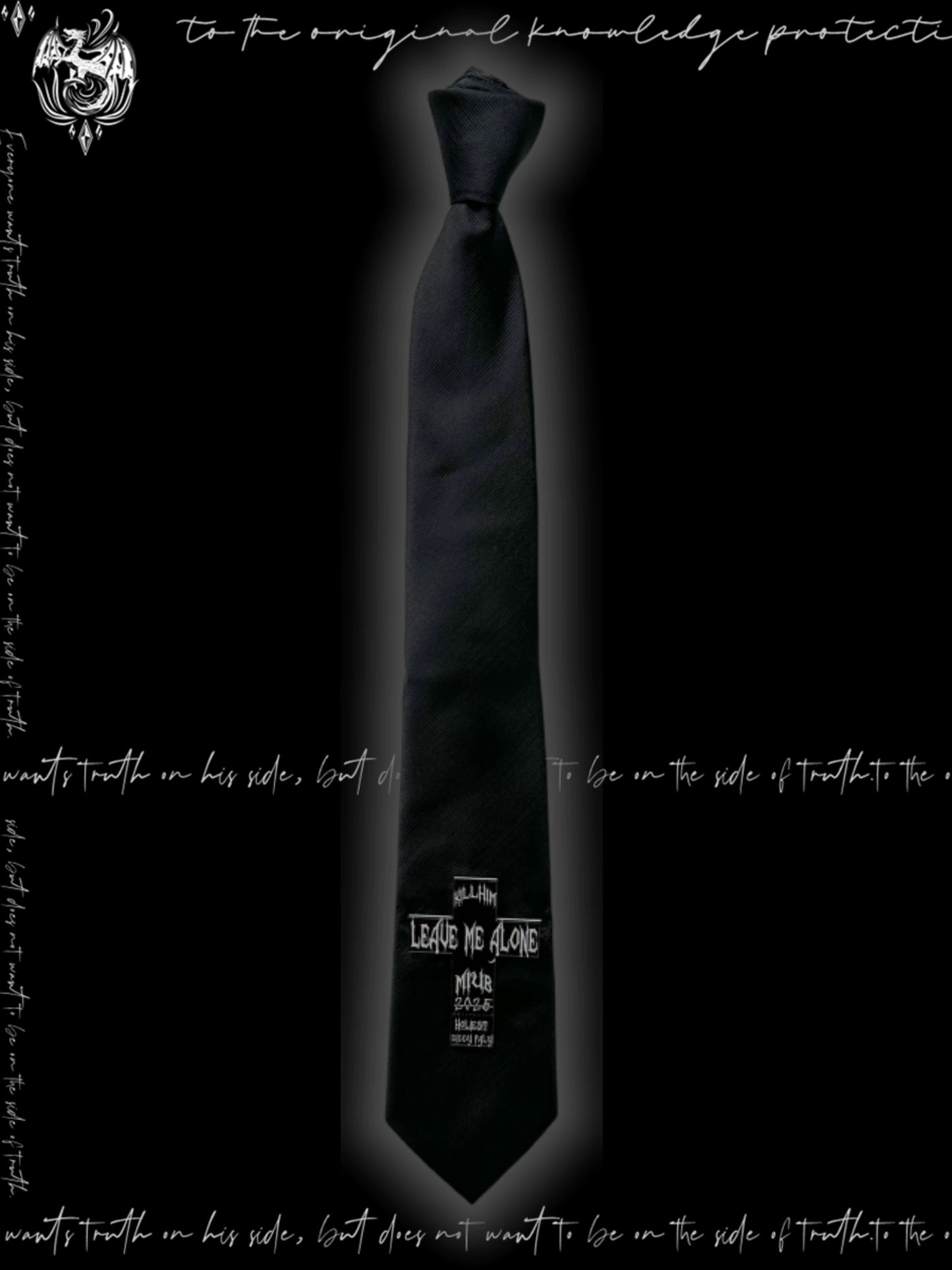Patch Label Design Black Logo Tie WN23830