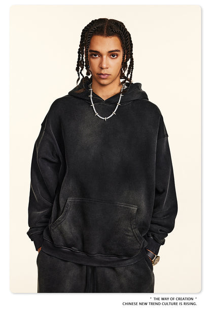 Oversize Fleece Lining Washed Pullover Hoodie WN9924