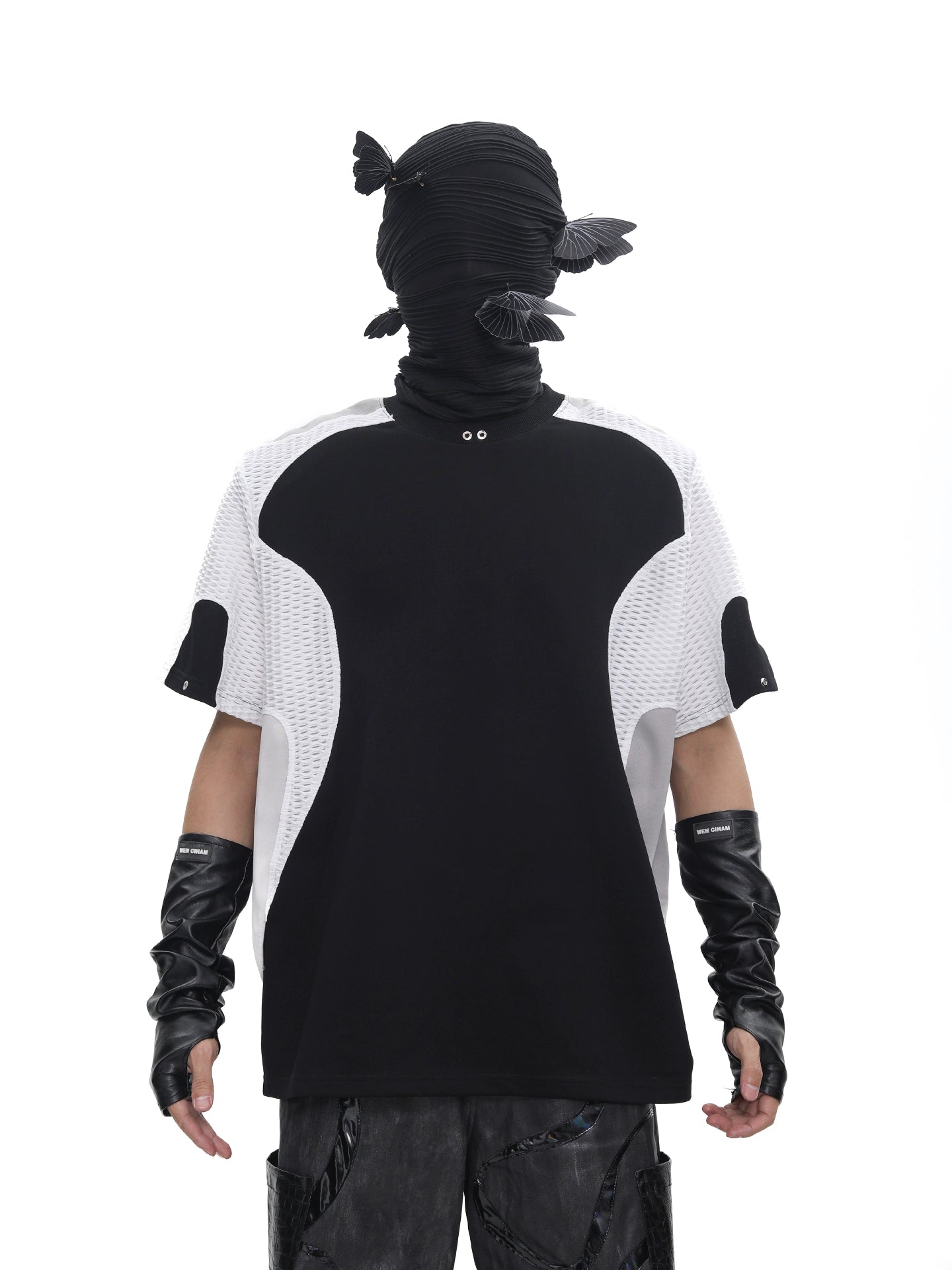 Colorblock Mesh Design Short Sleeve T-Shirt WN18711