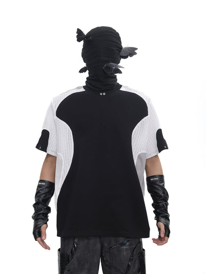 Colorblock Mesh Design Short Sleeve T-Shirt WN18711