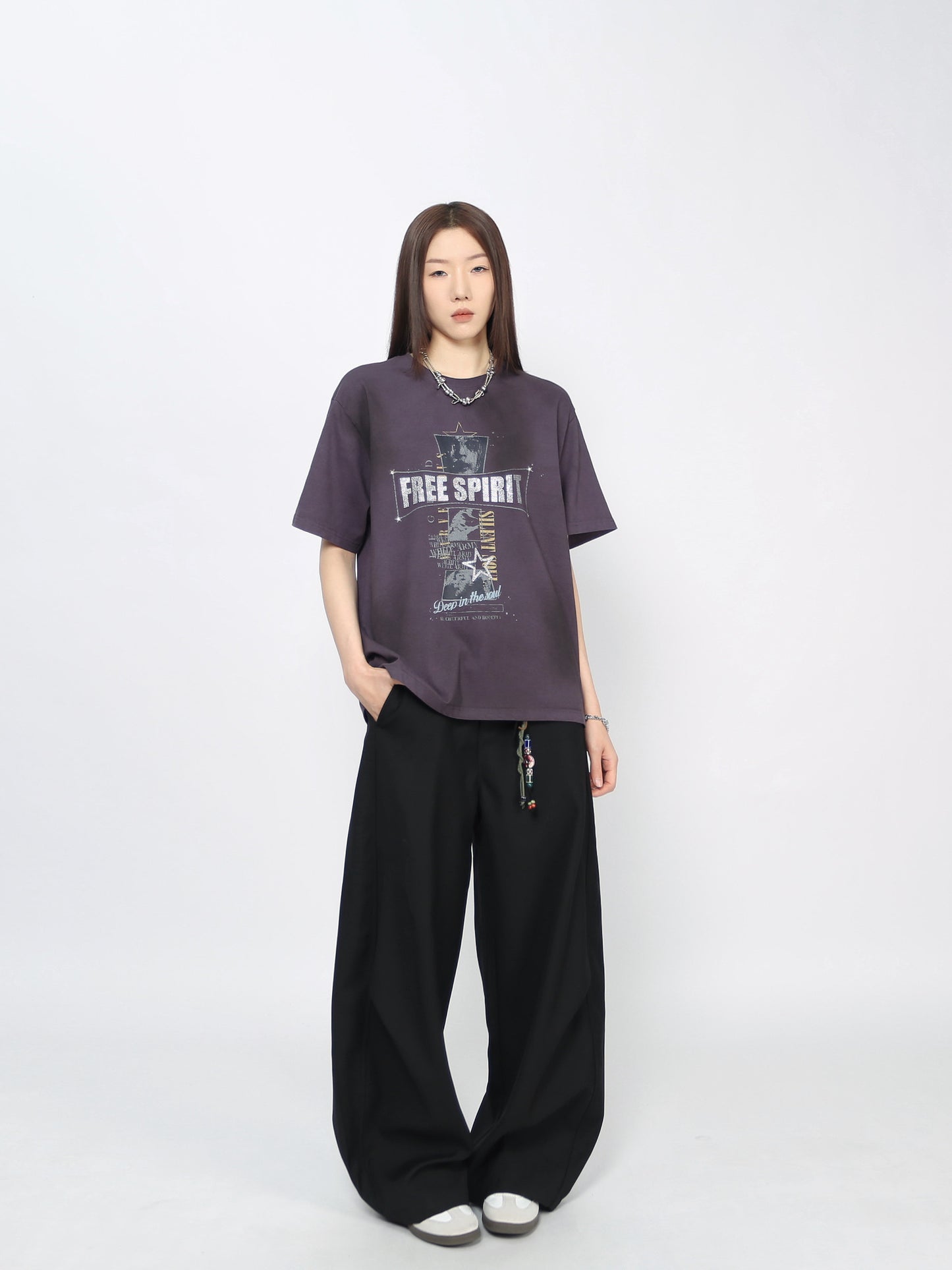 Washed Damage Print Short Sleeve T-Shirt WN24460