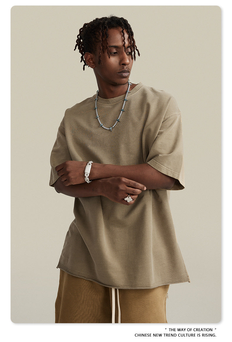 Water Washed Heavyweight Oversize Short Sleeve T-Shirt WN6077