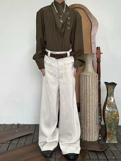 Minimalist Draping Straight Leg Trousers WN19979