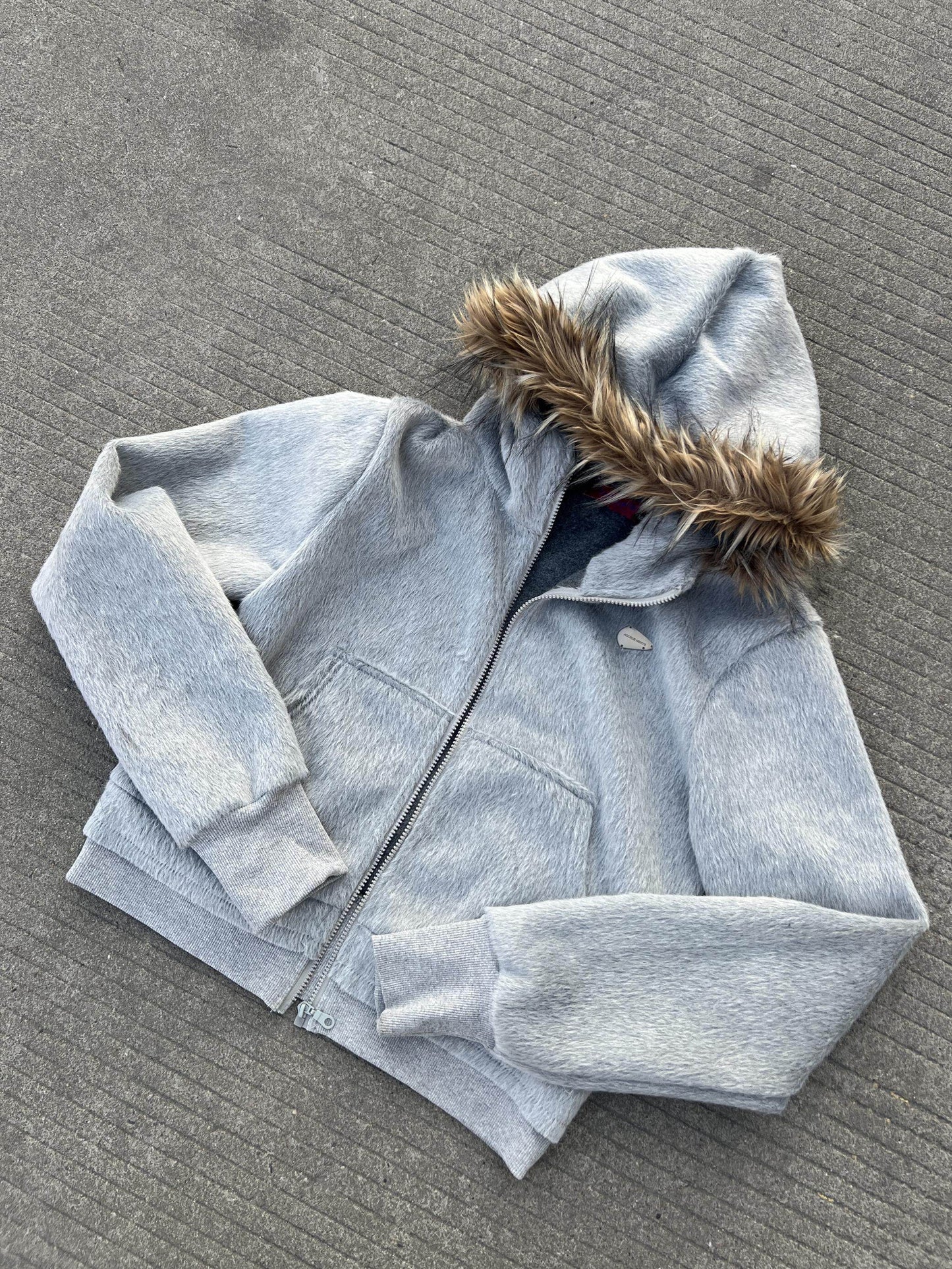 Fake Fur Zipper Hoodie WN24089