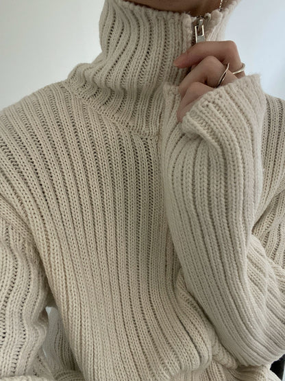 Zipper High-Neck Knit Cardigan WN21662