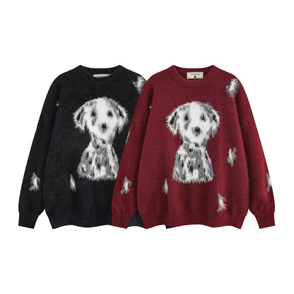 Dalmatian Print Oversize Knit Sweater WN11404