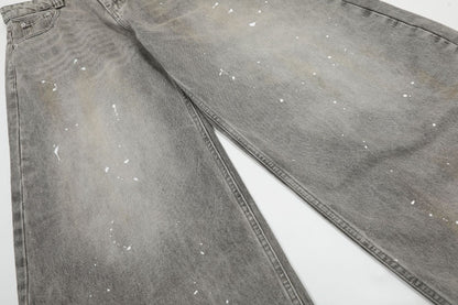 Washed Tapered Denim Jeans WN13040