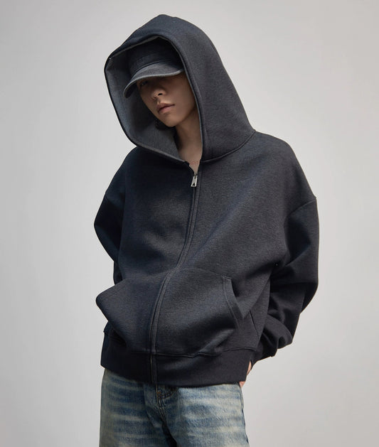 Plain Zip-Up Oversize Hoodie WN21184