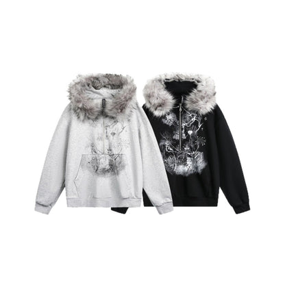 Graphic Print Pullover Hoodie WN27856