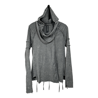 Pleats Slim Washed Long Sleeve Hoodie WN21991